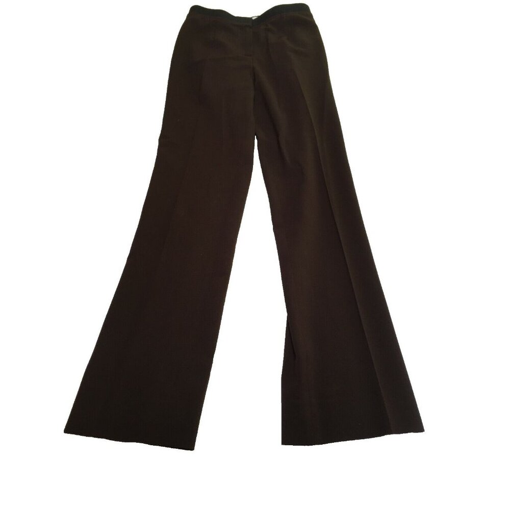Debra C Beverly Hills Womens High Rise Wool Blend Pants Size 40 Brown Italy Made